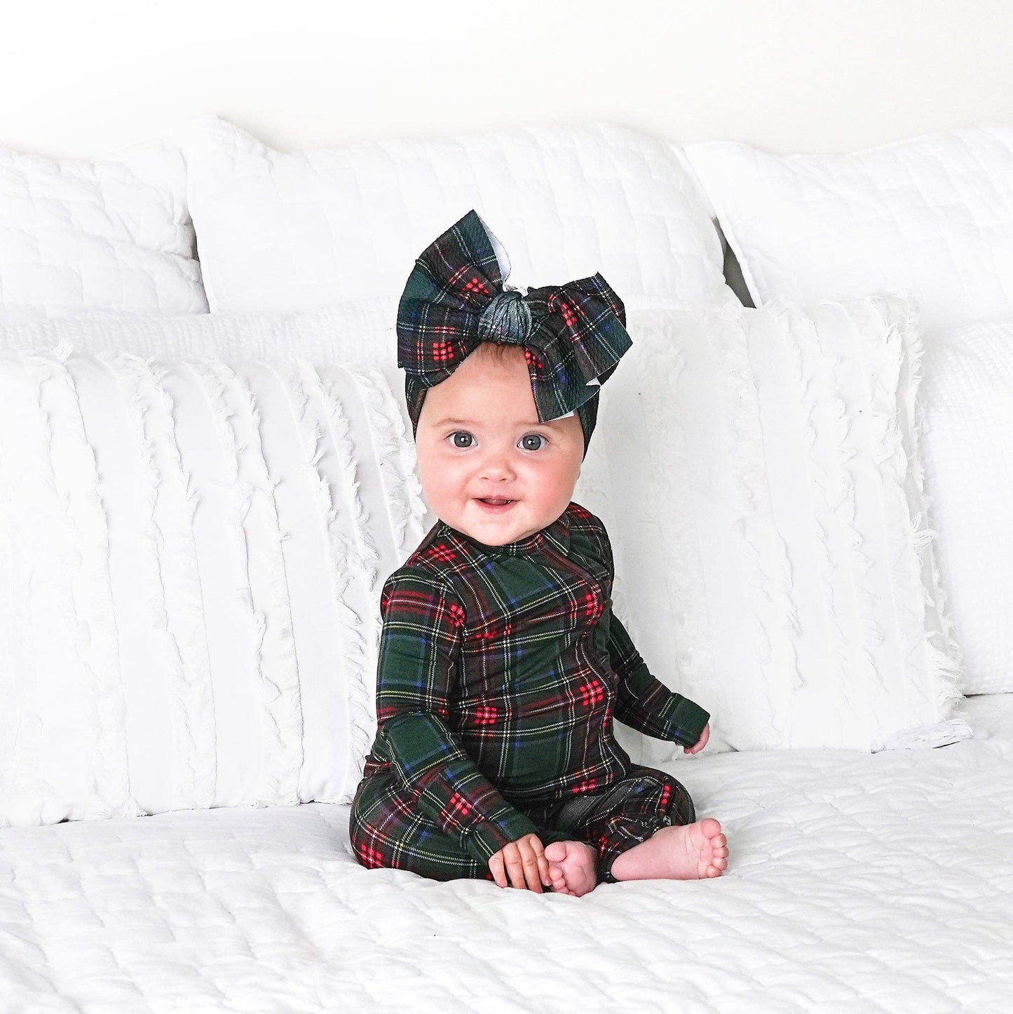 Kane Tartan Christmas Zip Romper