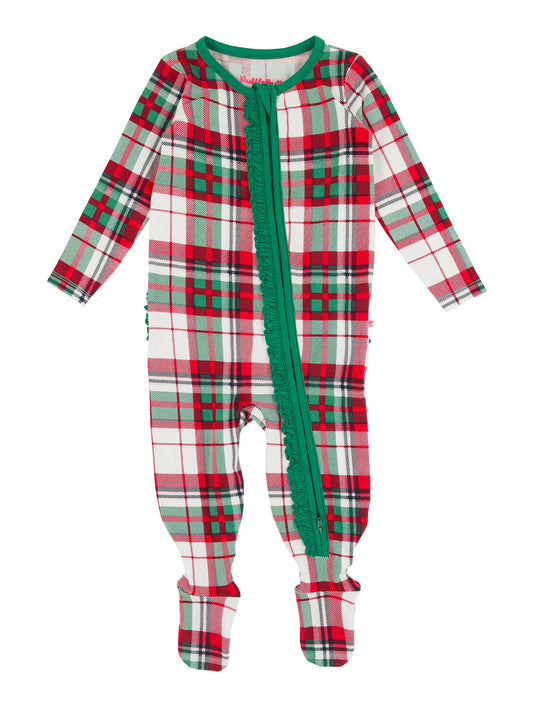 Dashing Dreams Plaid Footed Ruffle Pajama