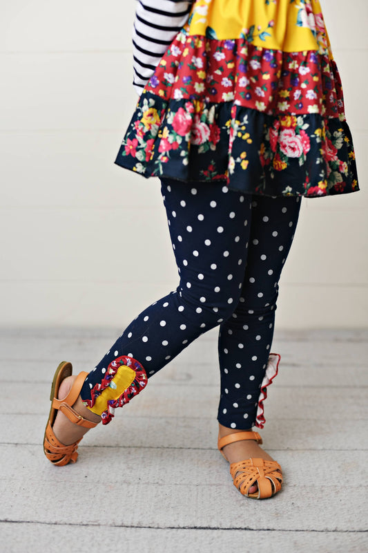 Burgundy & Navy 3-Tiered Top & Pant Set