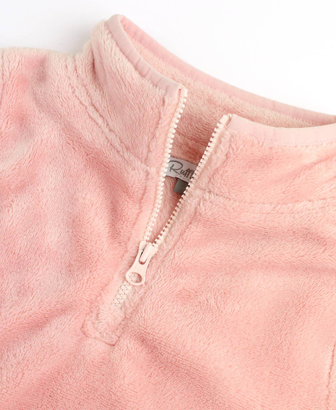 Girls French Rose Pink Fleece Quarter-Zip Pullover