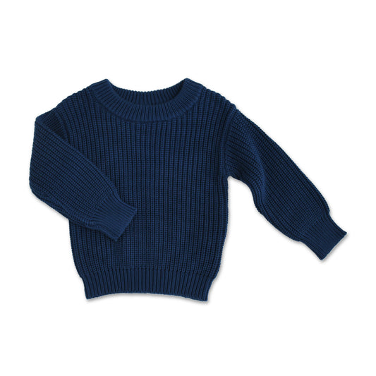 Long Sleeve Knit Sweater - Navy