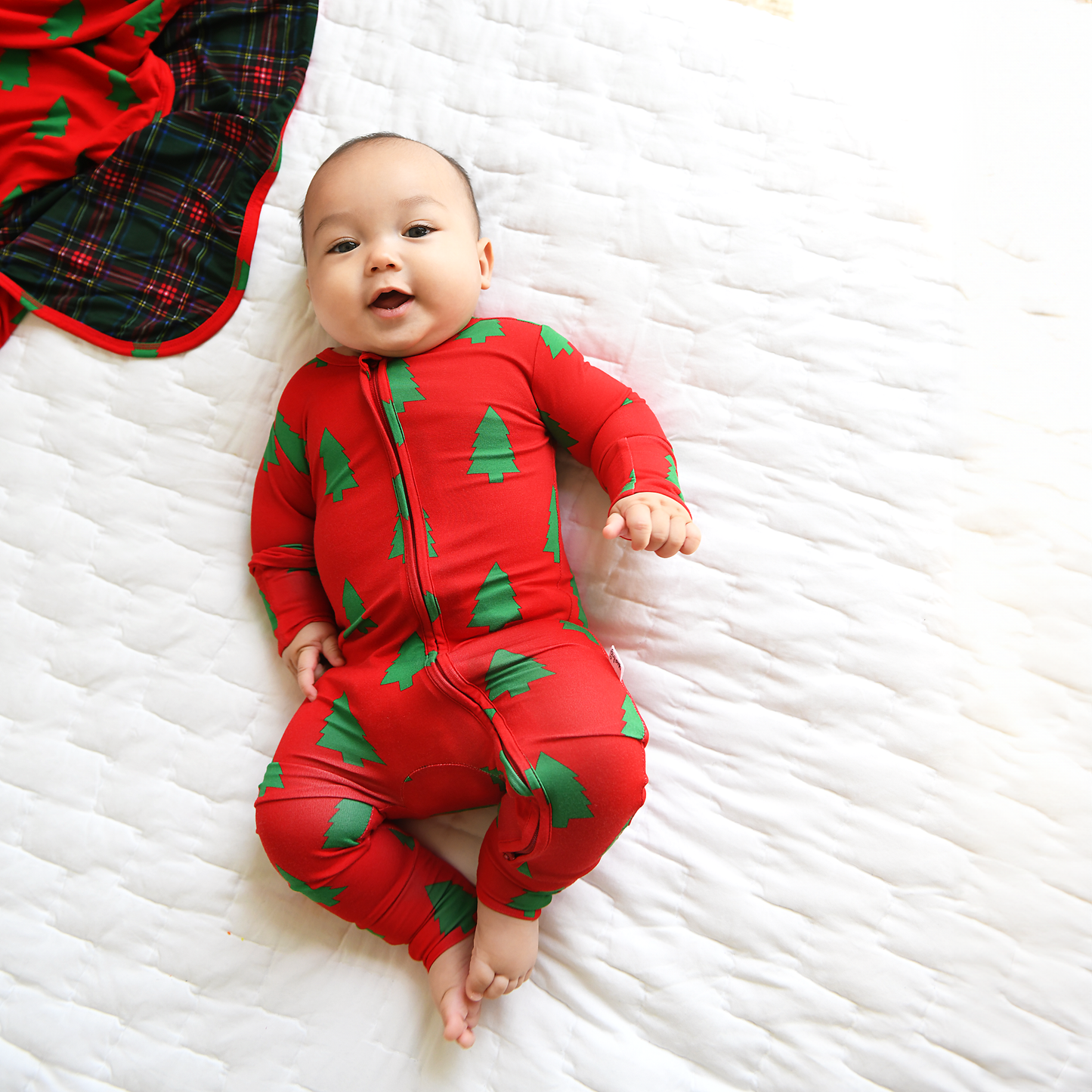 Kevin Trees Christmas Zip Romper