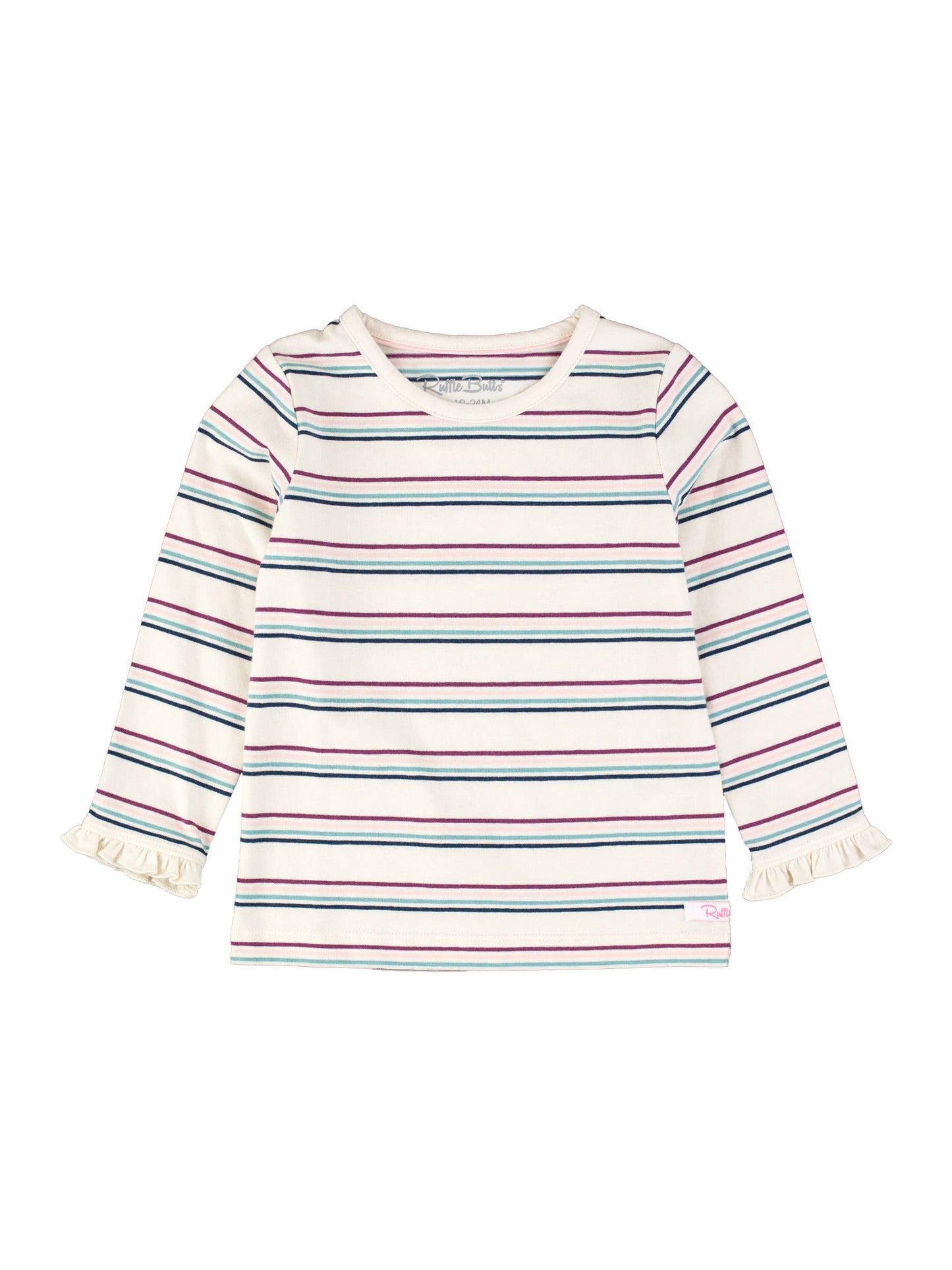 Dahlia Stripe Knit Long Sleeve Ruffle Sleeve Top