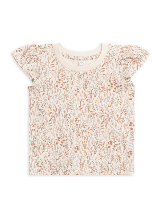 Pearl Petal Sleeve Tee - Marine Floral