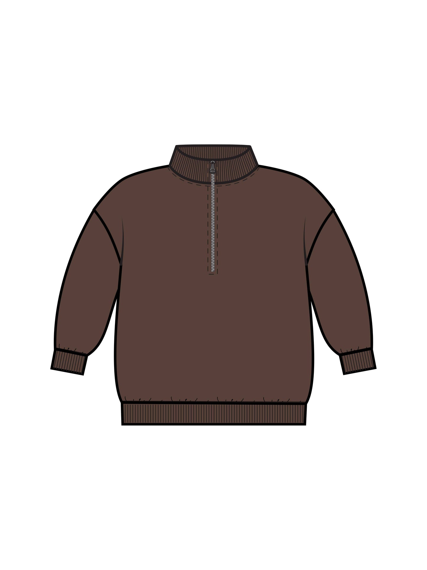 Mack Fleece Half Zip Pullover / Chestnut