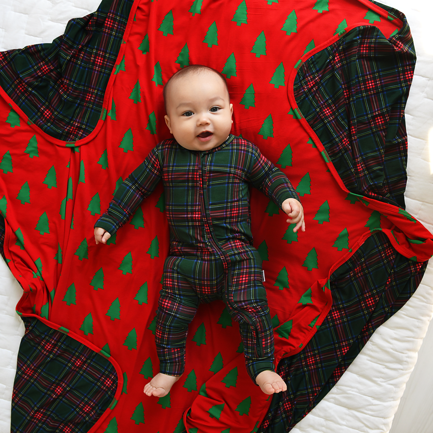 Kane Tartan Christmas Zip Romper