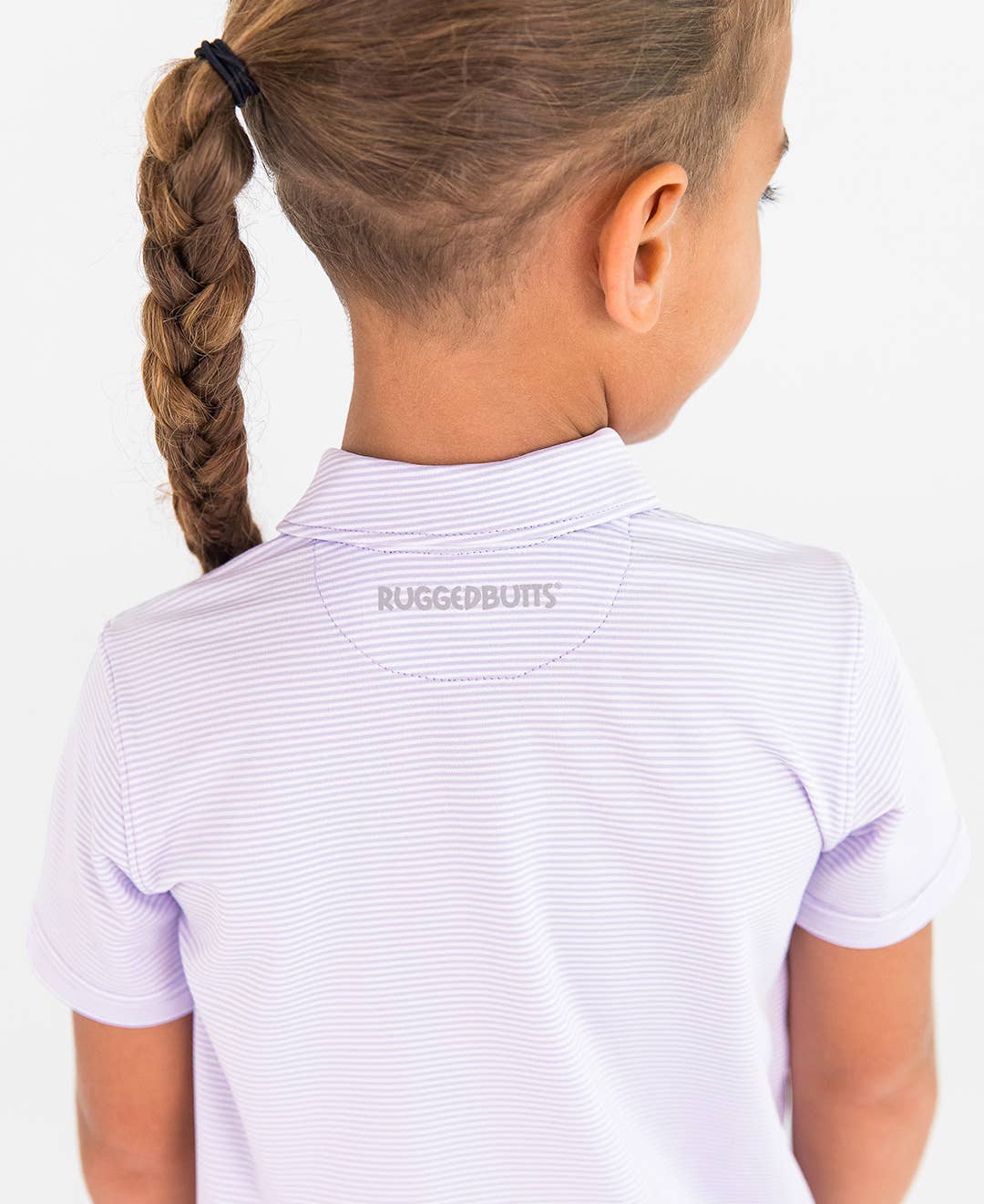 Lavender Micro Stripe Knit Short Sleeve Performance Polo