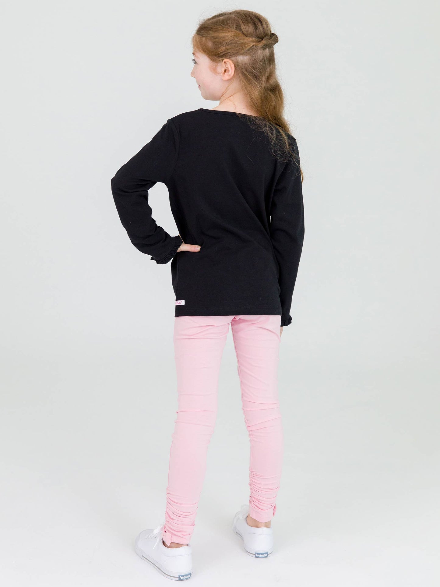 Black Knit Long Sleeve Ruffle Sleeve Top