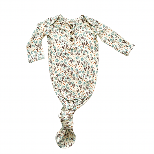 Knotted Baby Gown - La La Floral