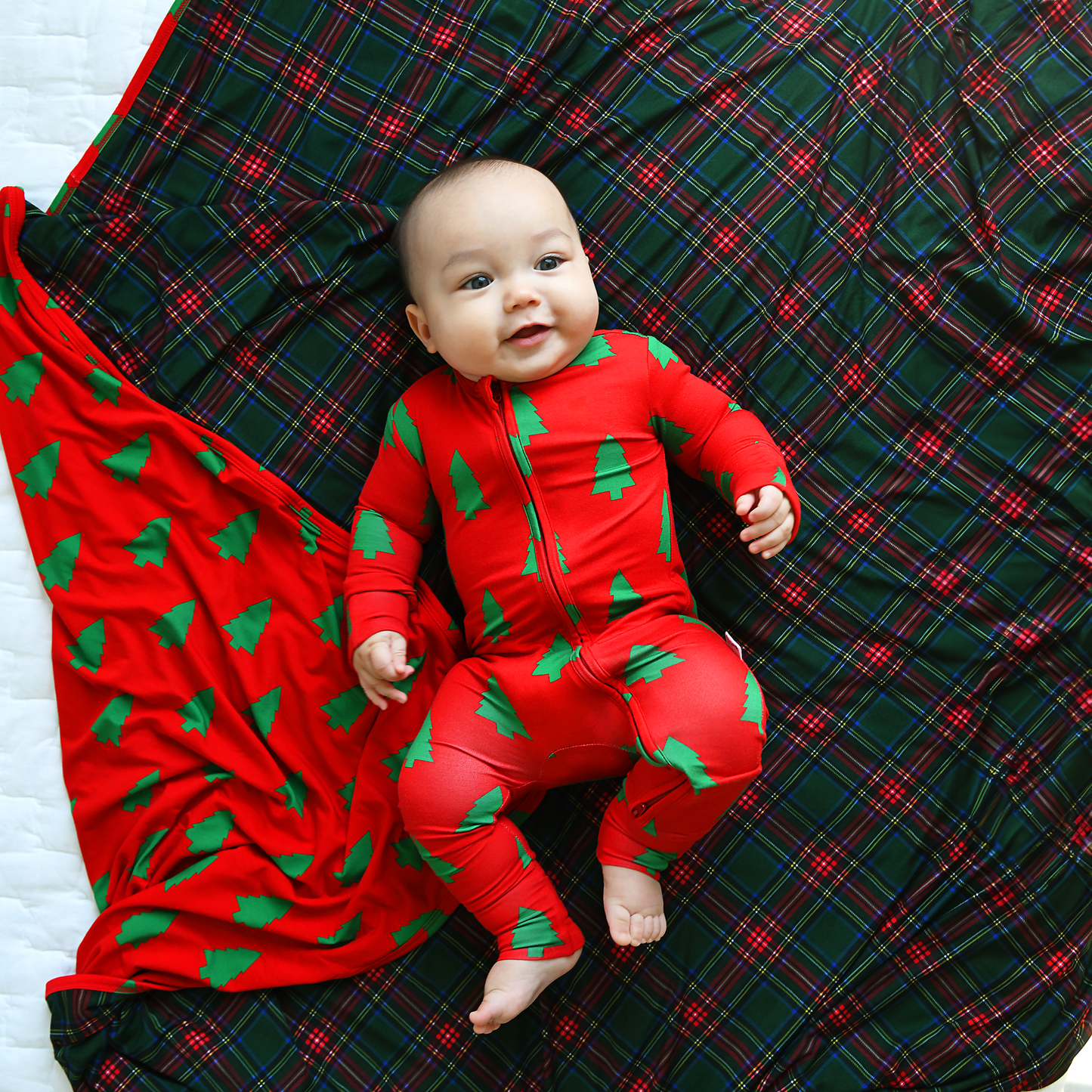 Kevin Trees Christmas Zip Romper