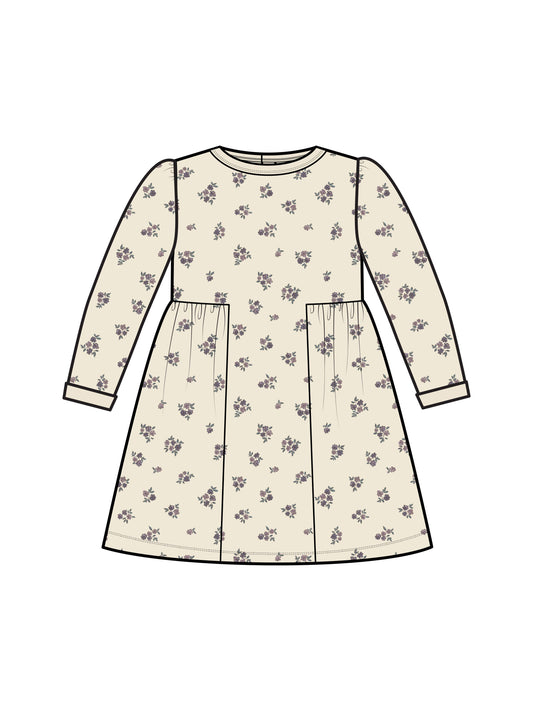 Fran Fleece Cuff Sleeve Dress / Tempe Floral