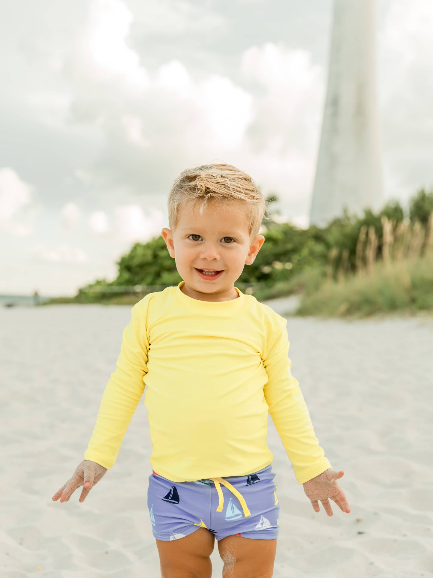 Banana Yellow Long Sleeve Logo Rash Guard