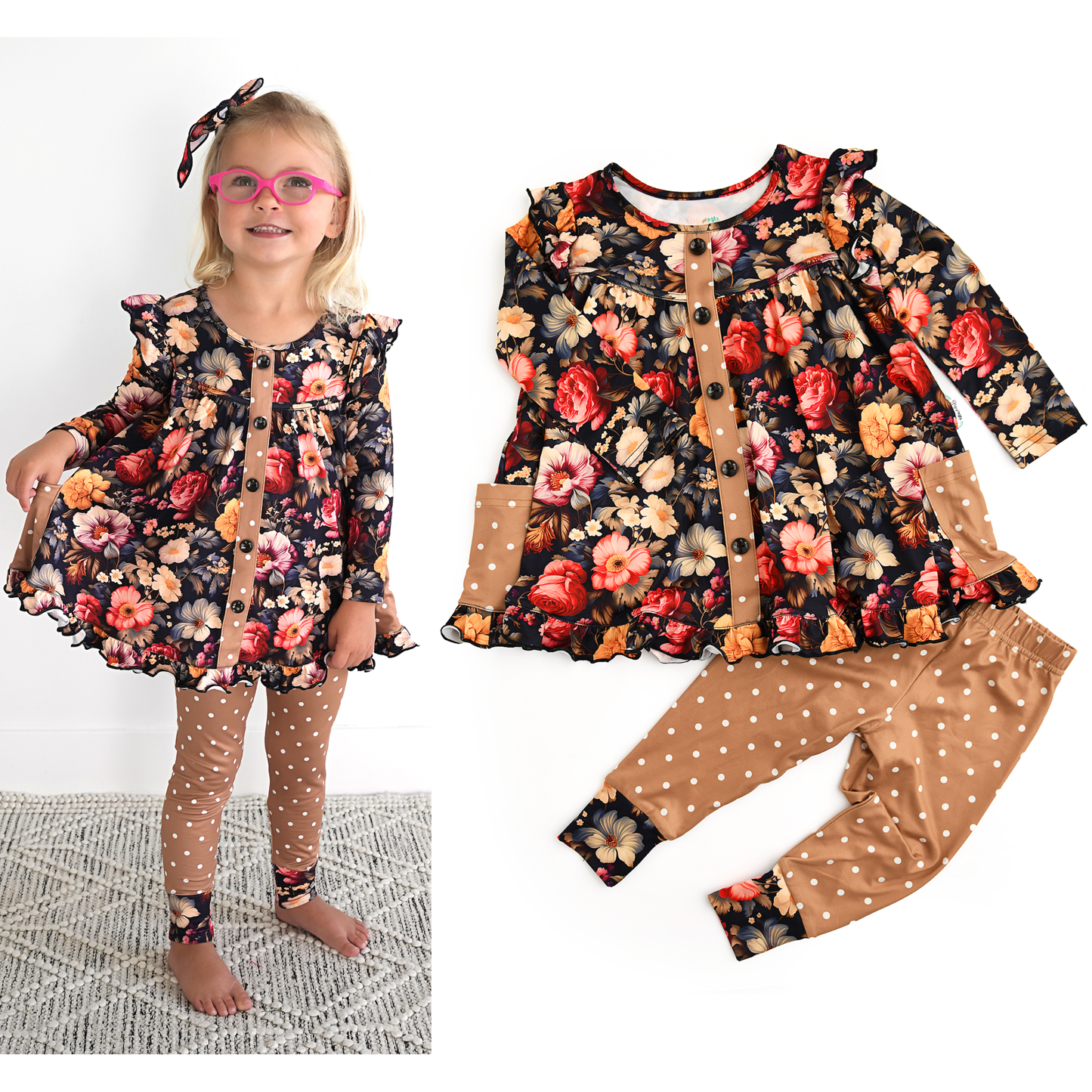 Lola Peplum Fall Floral Set