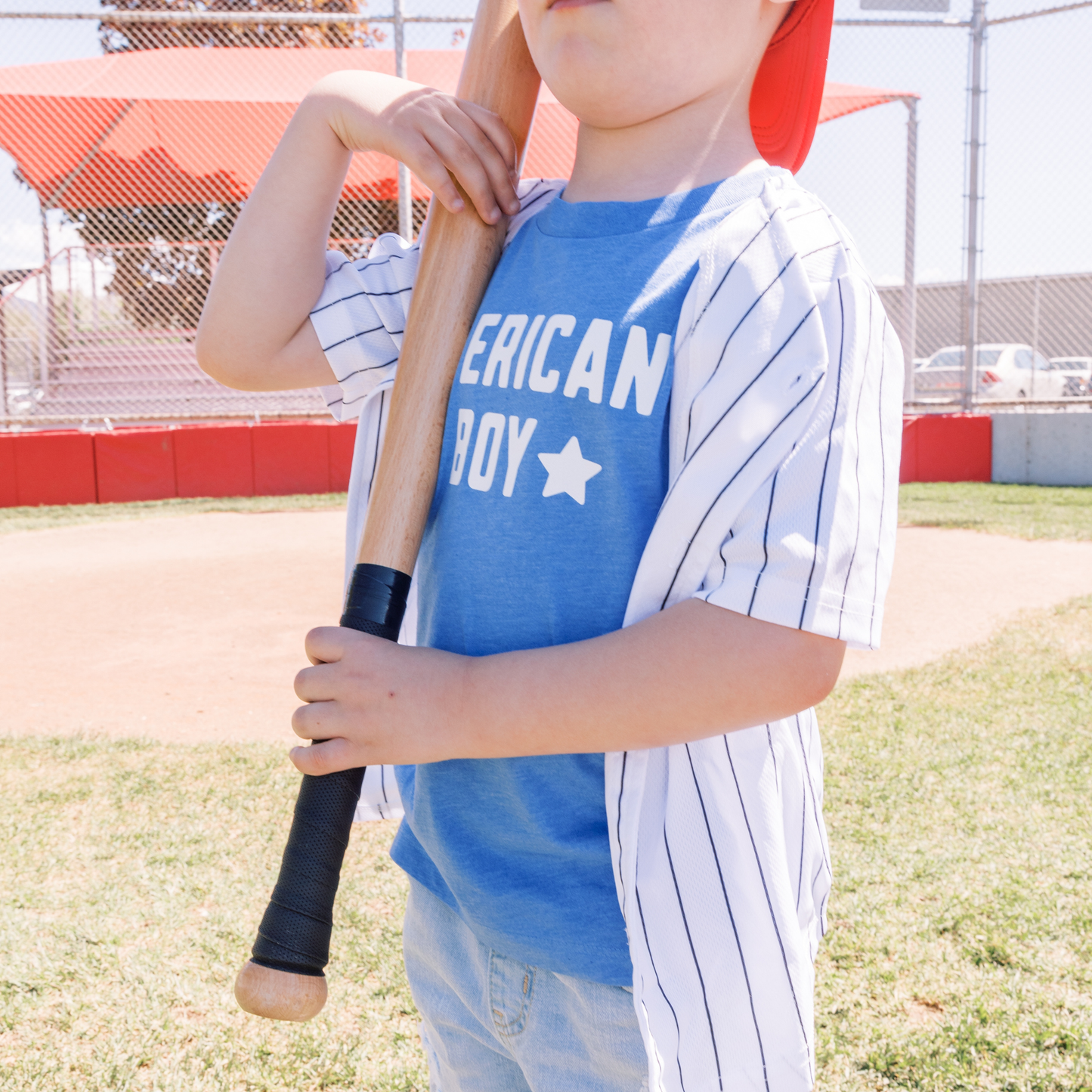 American Boy 4th of July Shirt / Heather Blue