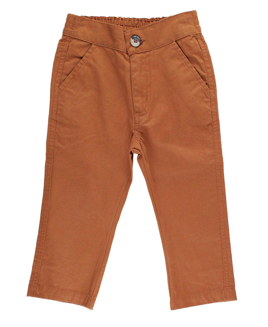 Boys Tawny Brown Straight Chino Pants