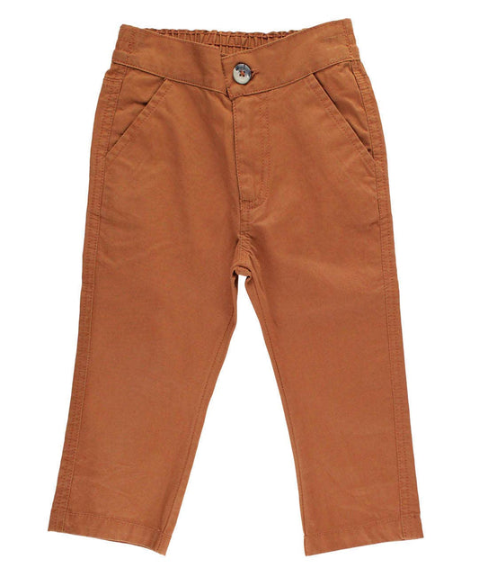 Boys Tawny Brown Straight Chino Pants