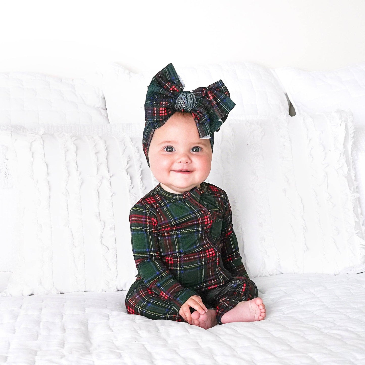 Kane Tartan Christmas Zip Romper