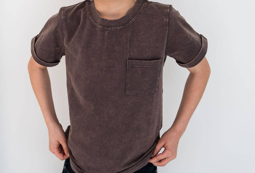 Slate Stonewash Kids Pocket Tee