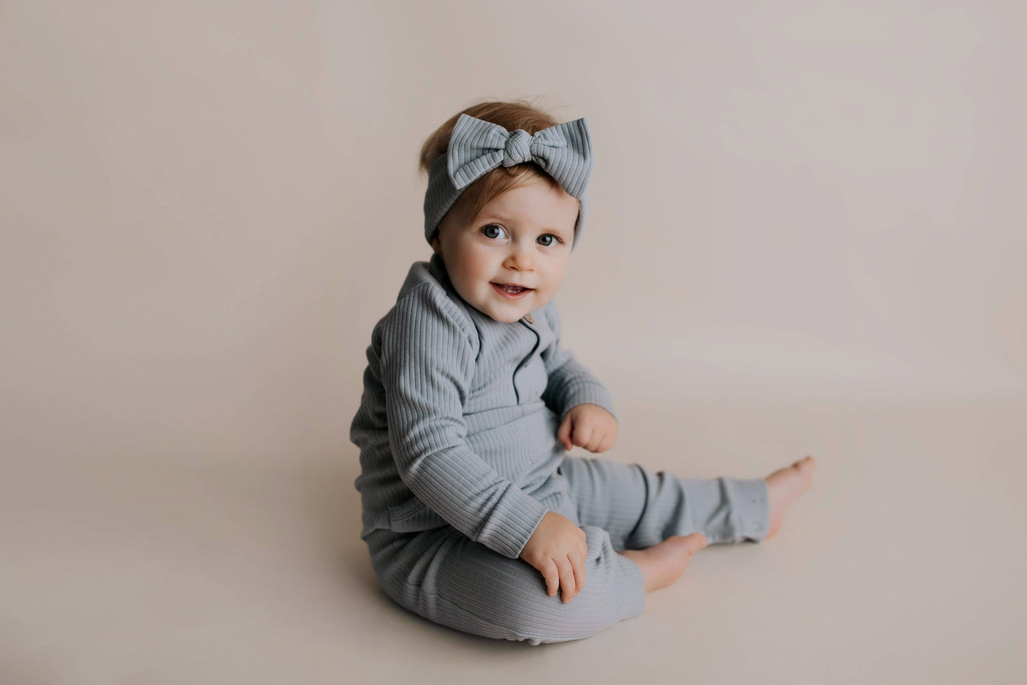 Baby Ribbed Playsuit with Pockets / Dusty Rose