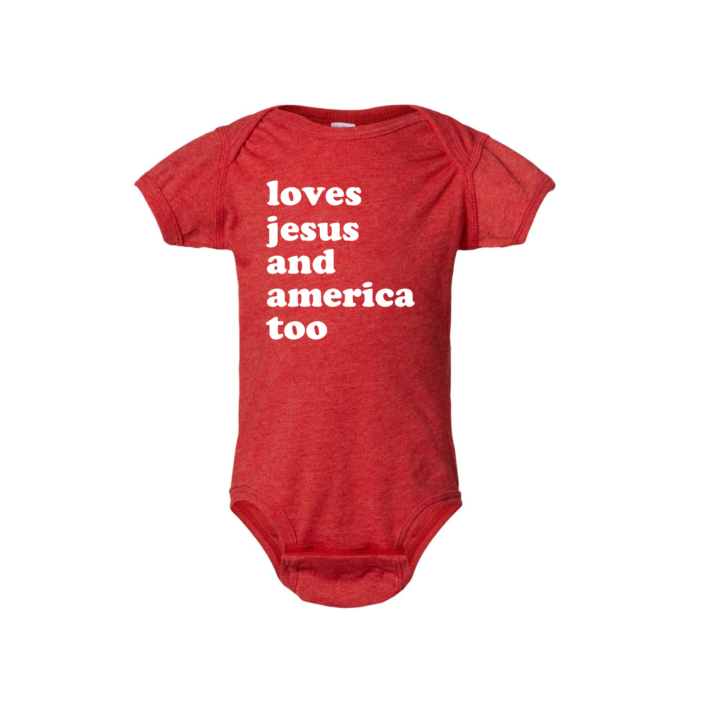 Loves Jesus and America too Body Suit