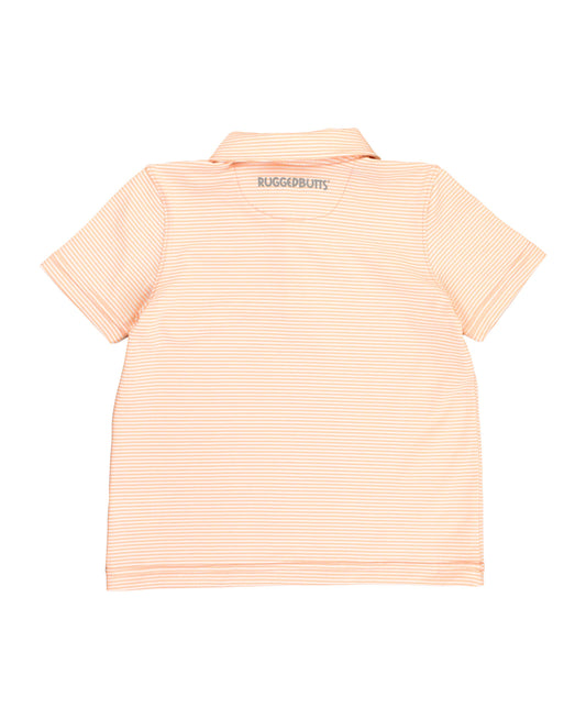 Salmon Micro Stripe Knit Short Sleeve Performance Polo