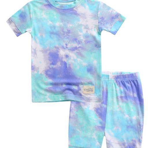 Tie Dye Mint Blue Short Sleeve PJs