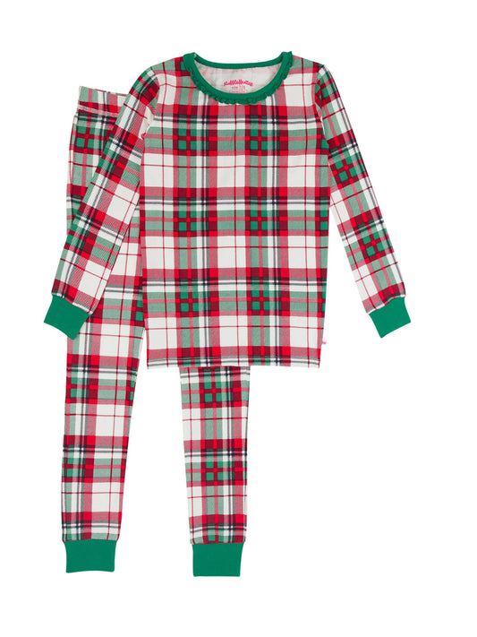 Dashing Dreams Plaid Ruffle Long Sleeve Pajama Set