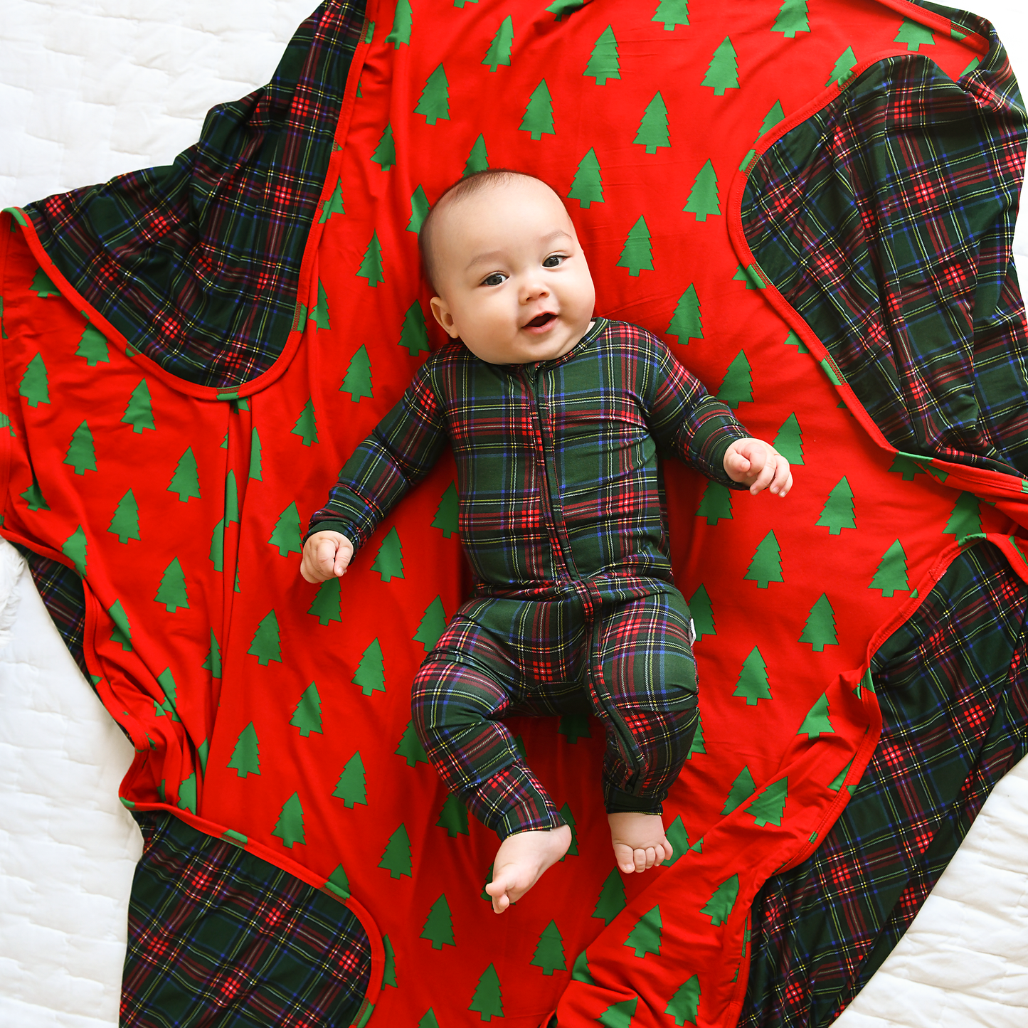 Kane Tartan Christmas Zip Romper