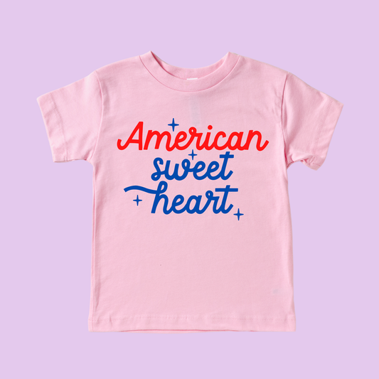 American Sweet Heart 4th of July Shirt / Pink