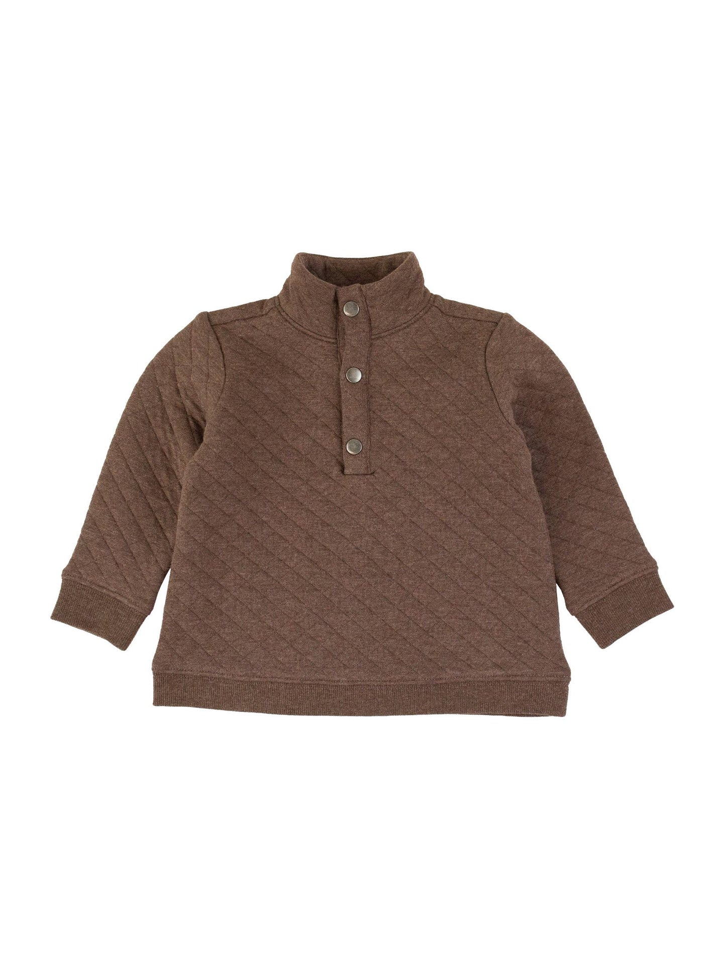 Boys Heather Carafe Quilted Quarter Snap / Brown