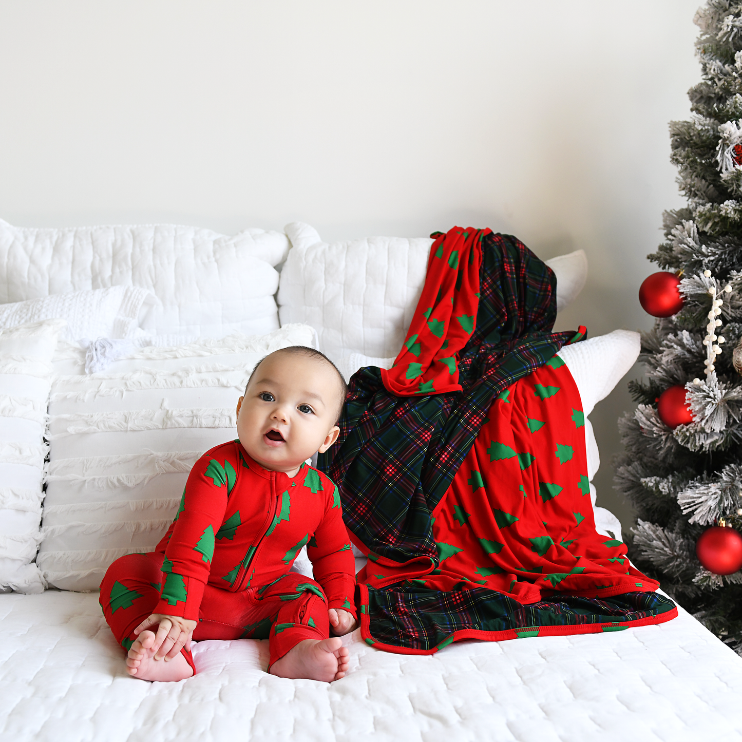 Kevin Trees Christmas Zip Romper