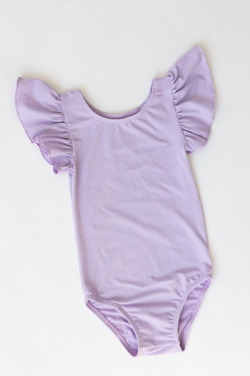 Lavender S/S Flutter Sleeve Leotard