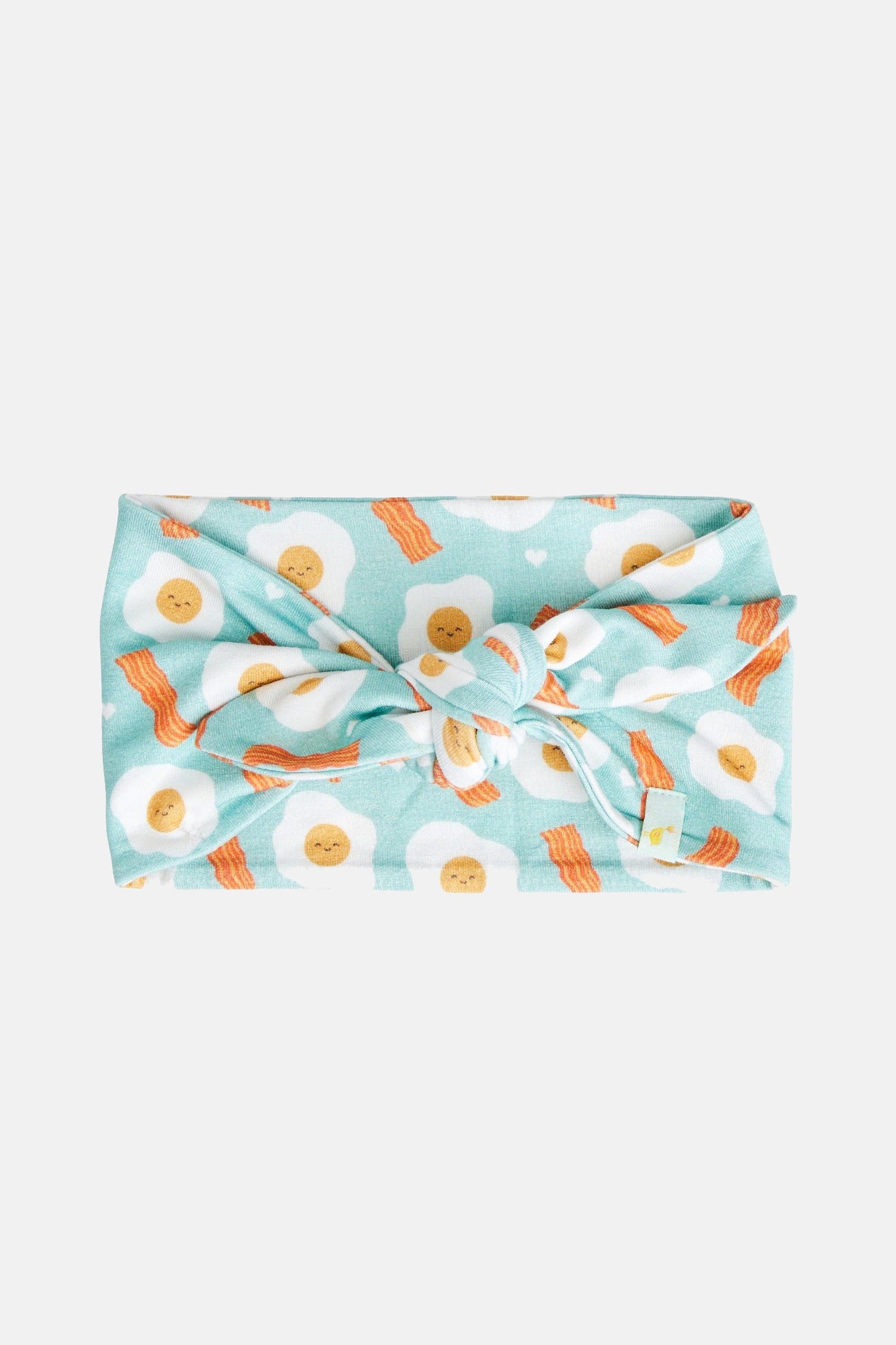 Bow Headband - Bacon & Eggs Blue