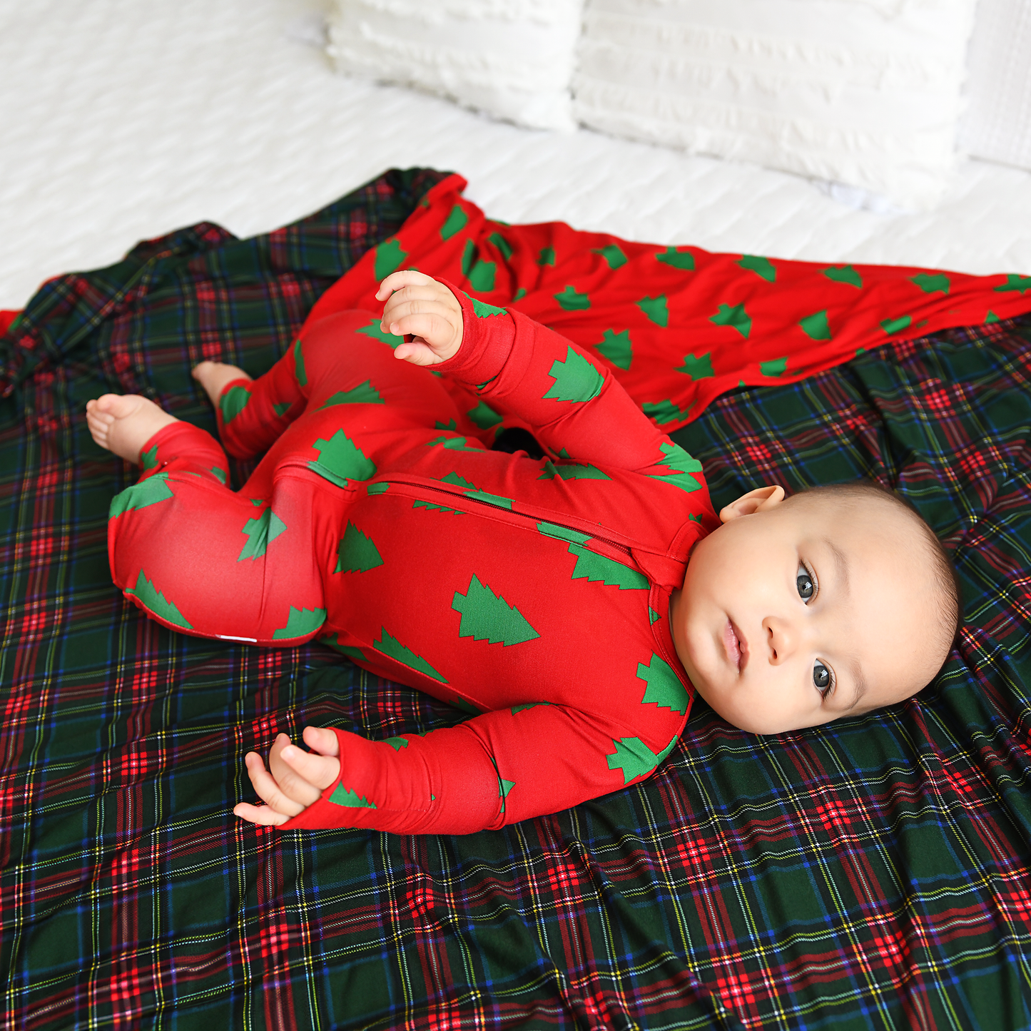 Kevin Trees Christmas Zip Romper