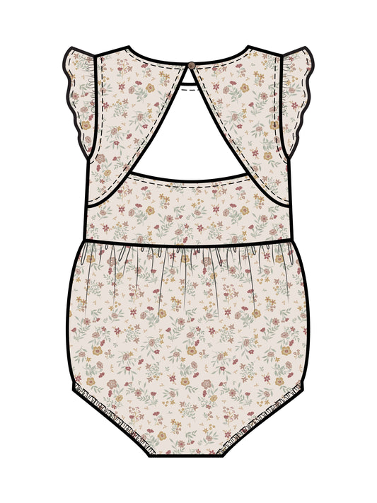 Sommer Back Romper - Bianca Floral / Berry