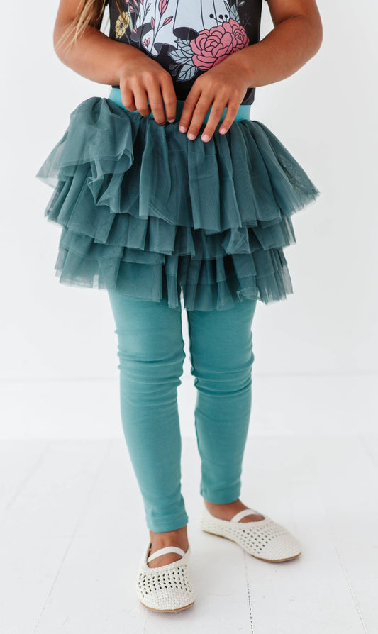 Tutu Plush Leggings / Jade