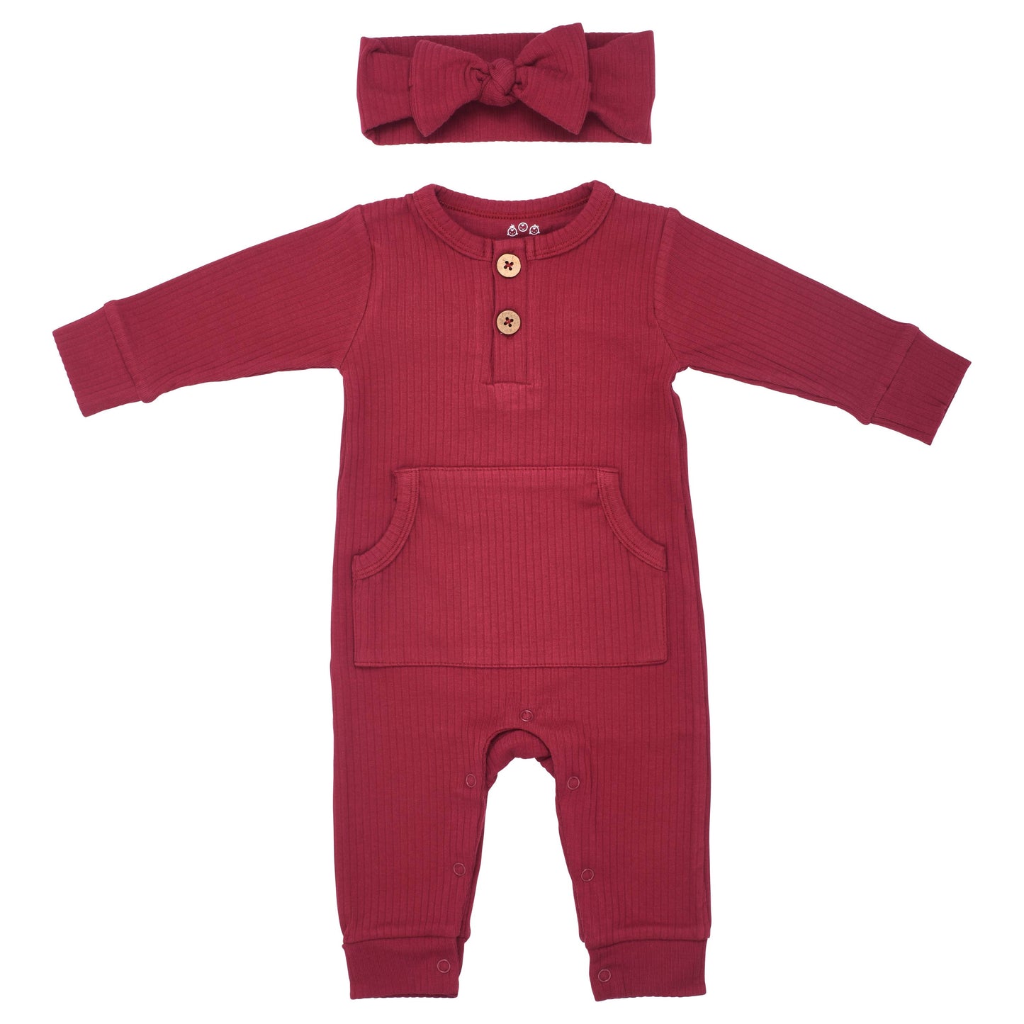 Baby Ribbed Playsuit with Pockets / Dusty Rose