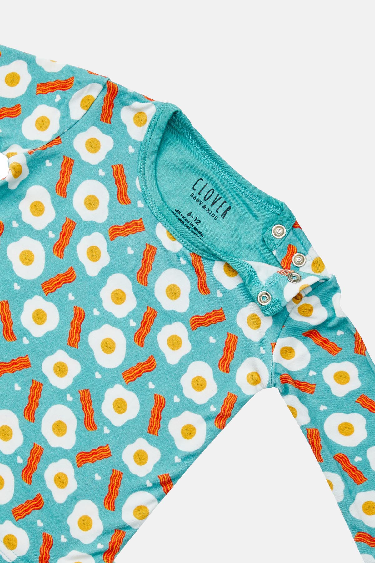 Long Sleeve Pajama Set - Bacon & Eggs Blue