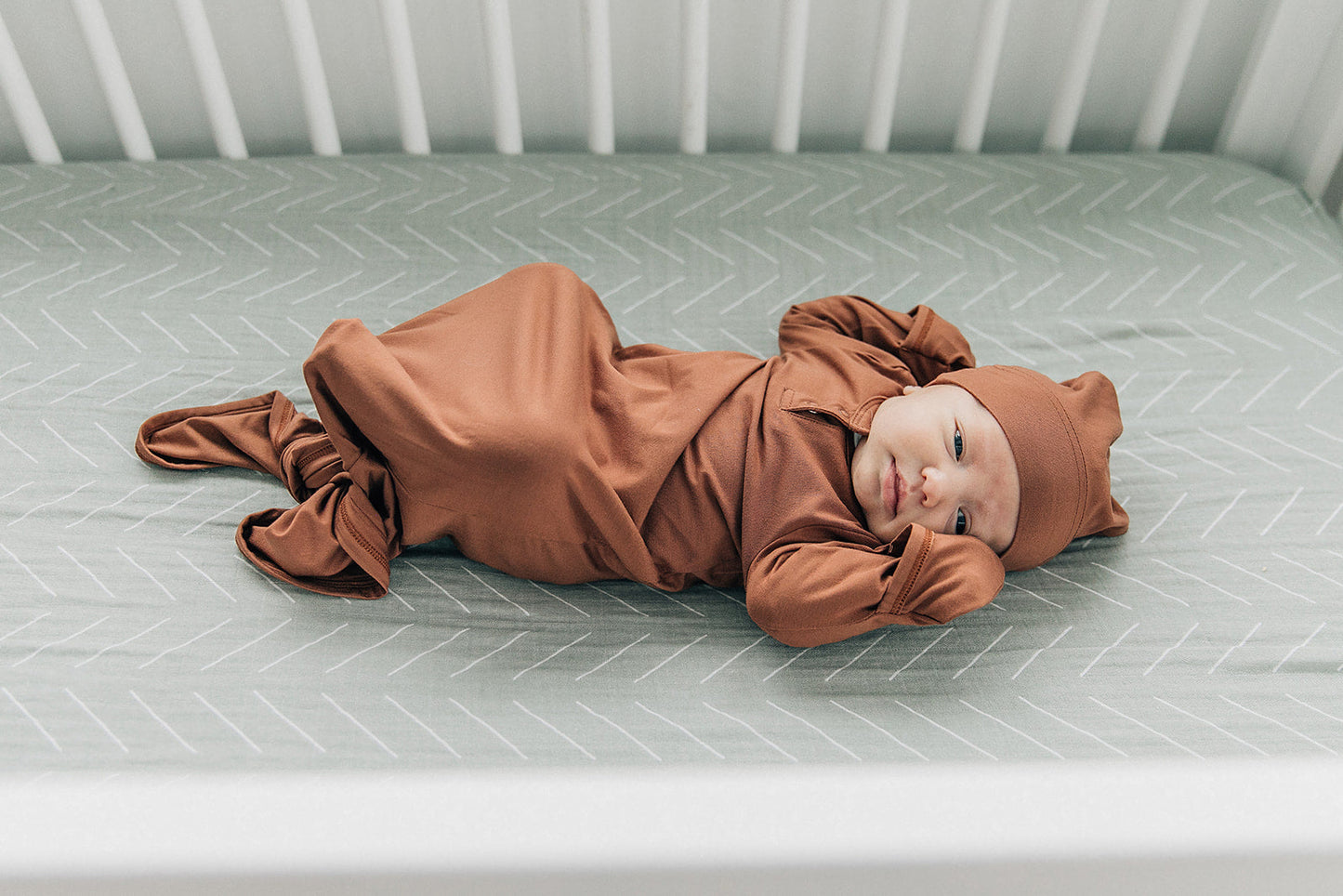 Desert Sage Muslin Crib Sheet