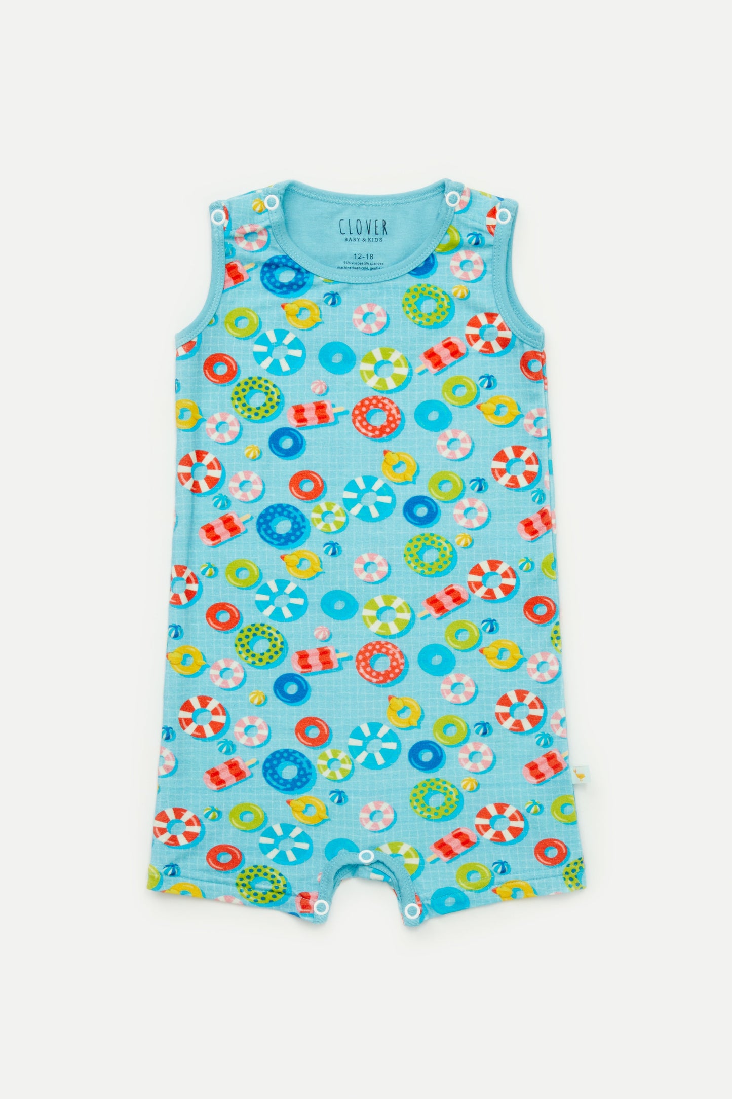 Tank Top Shorts Romper - Pool Floats