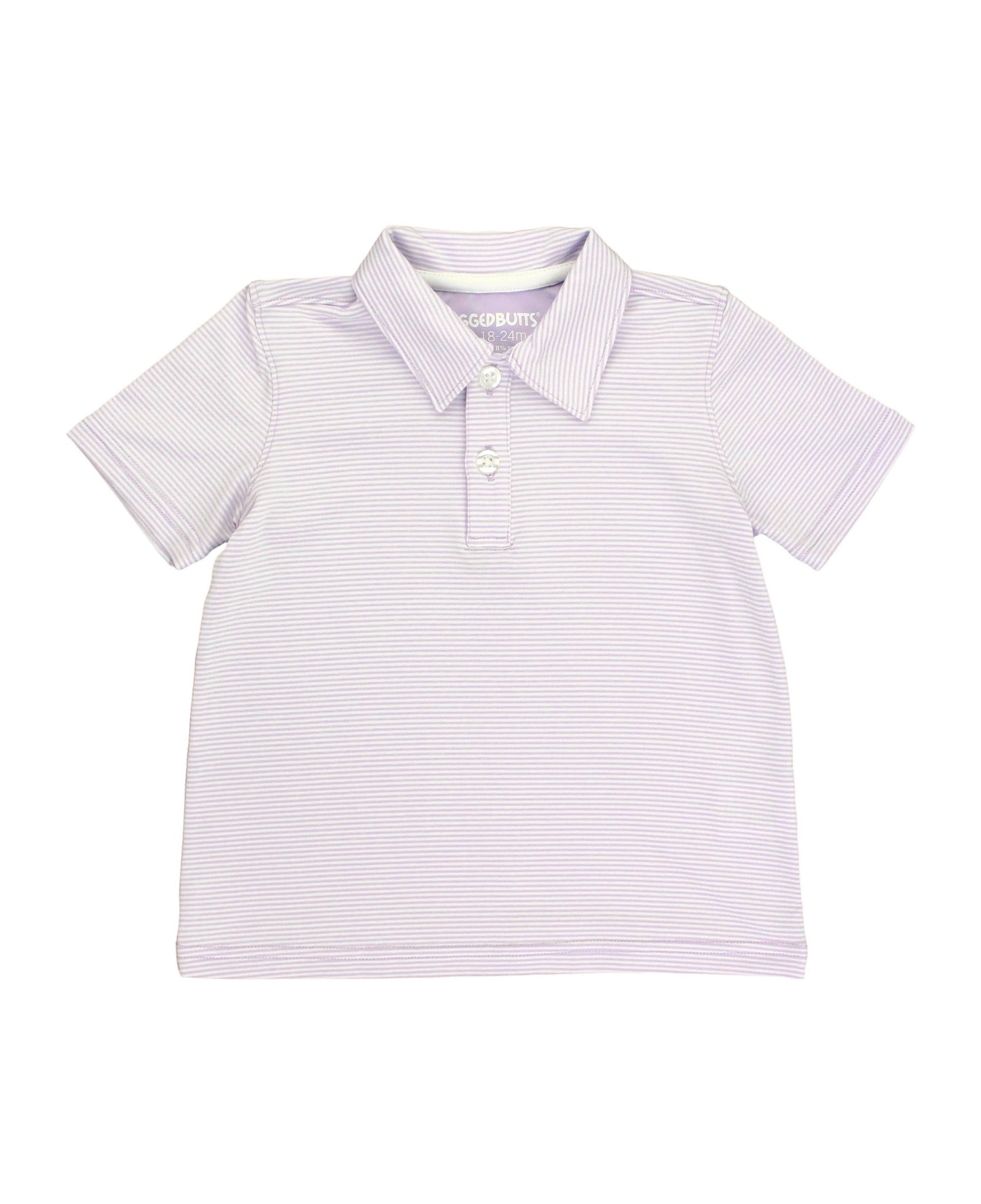 Lavender Micro Stripe Knit Short Sleeve Performance Polo