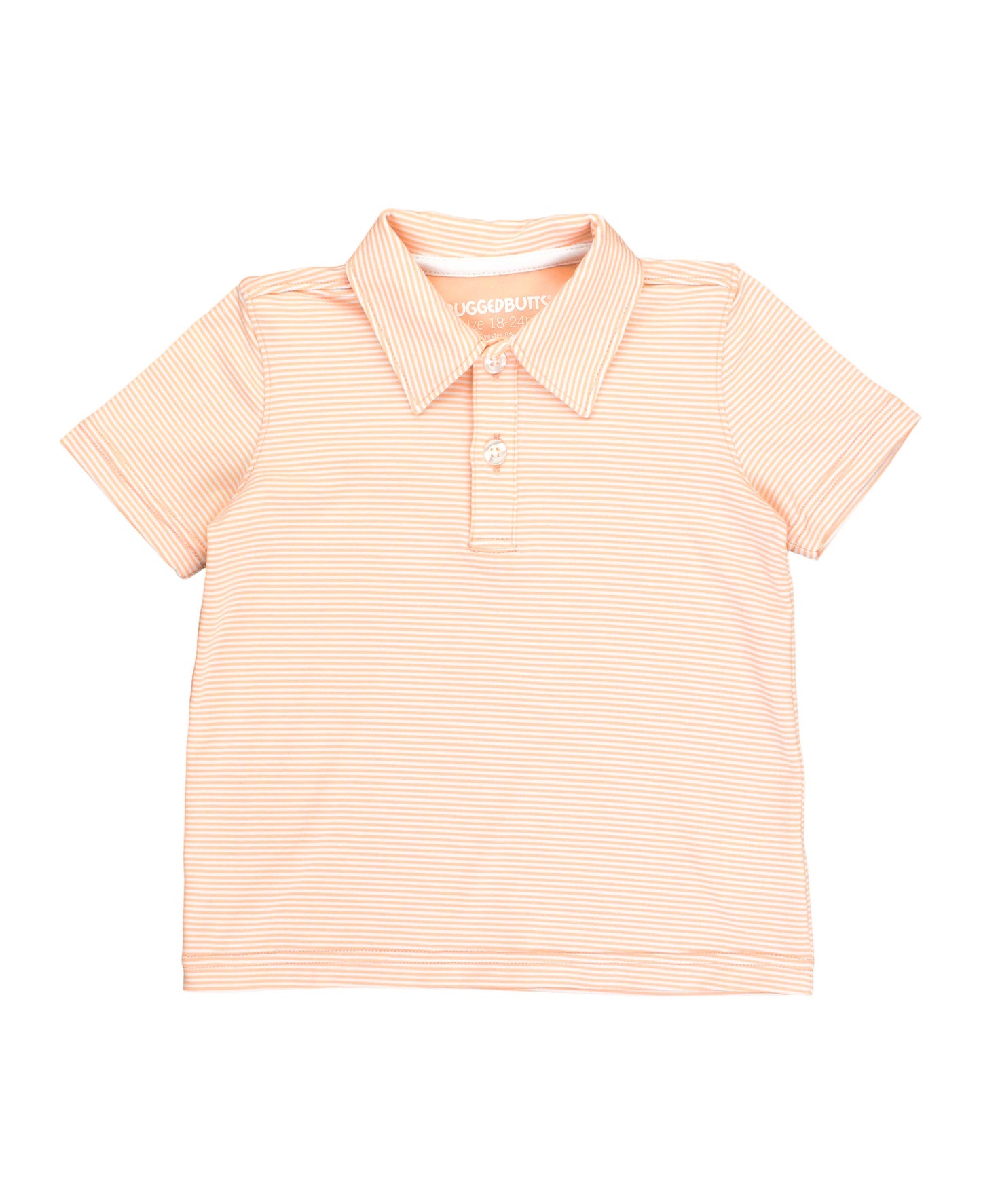 Salmon Micro Stripe Knit Short Sleeve Performance Polo