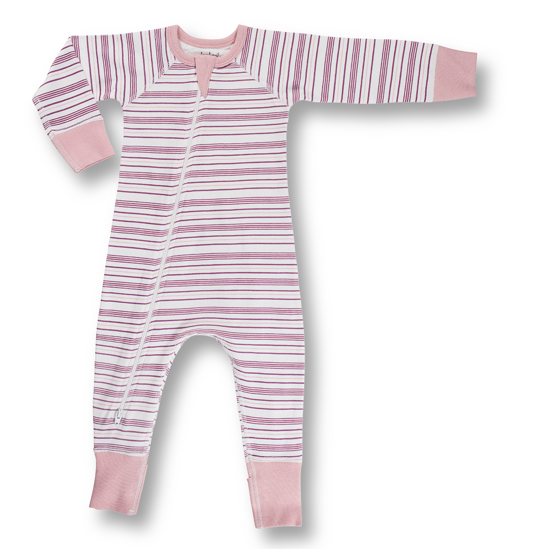 Girl Field Stripe Zip Romper