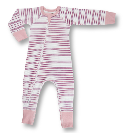 Girl Field Stripe Zip Romper