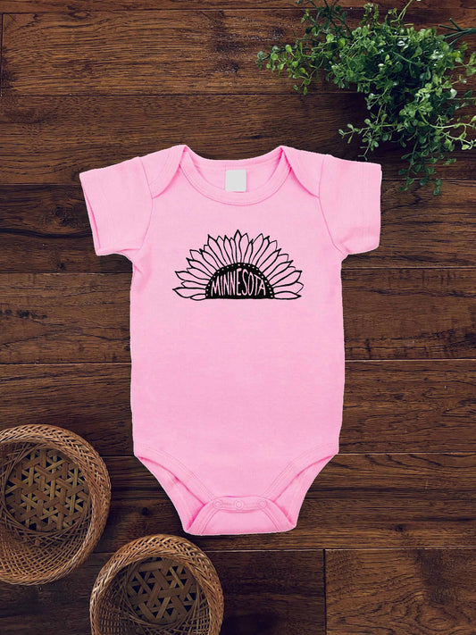 Minnesota Sunflower Bodysuit, Black Ink