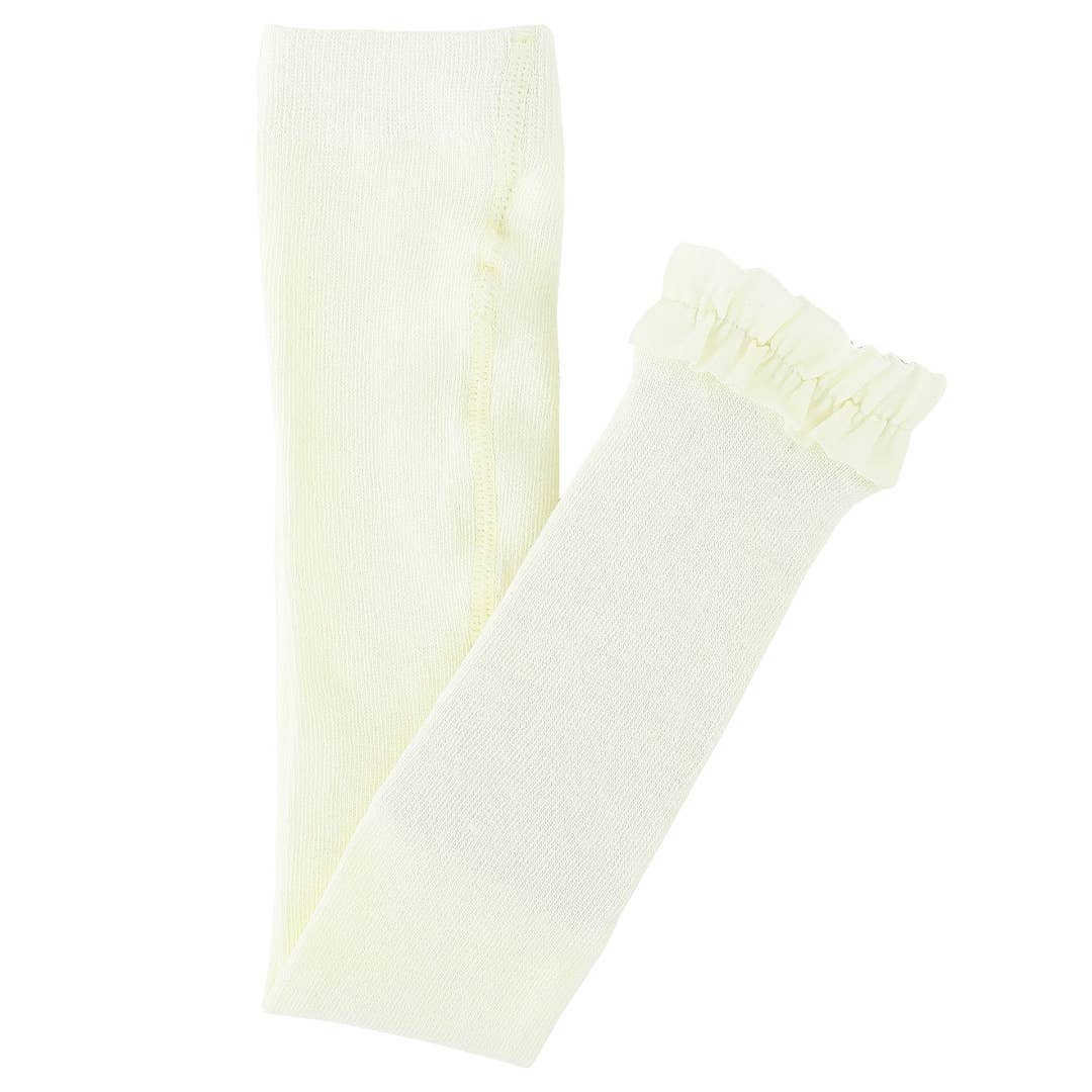 Footless Ruffle Tights - Ivory